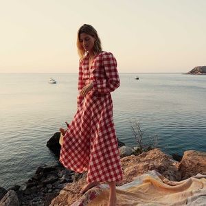 Doen Charleston Dress XS St Ouen Cherry Plaid/ S